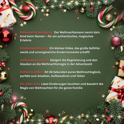 Weihnachtsmann-Video personalisiert mit Kindername - Persönliche Grüße vom Weihnachtsmann