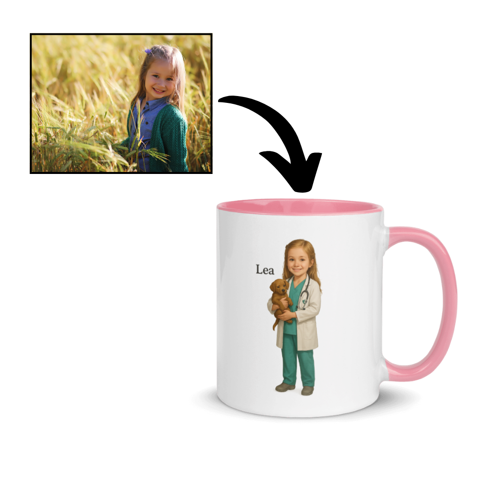 Personalisierte Tasse mit Kinderberuf – Dein Kind als Feuerwehrmann, Ärztin oder Pilot!