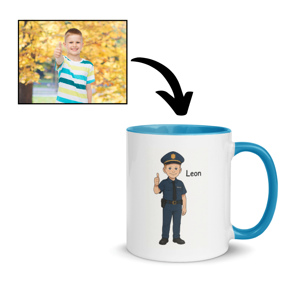 Personalisierte Tasse mit Kinderberuf – Dein Kind als Feuerwehrmann, Ärztin oder Pilot!