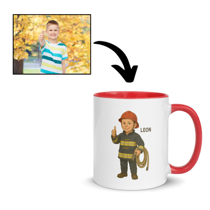Personalisierte Tasse mit Kinderberuf – Dein Kind als Feuerwehrmann, Ärztin oder Pilot!