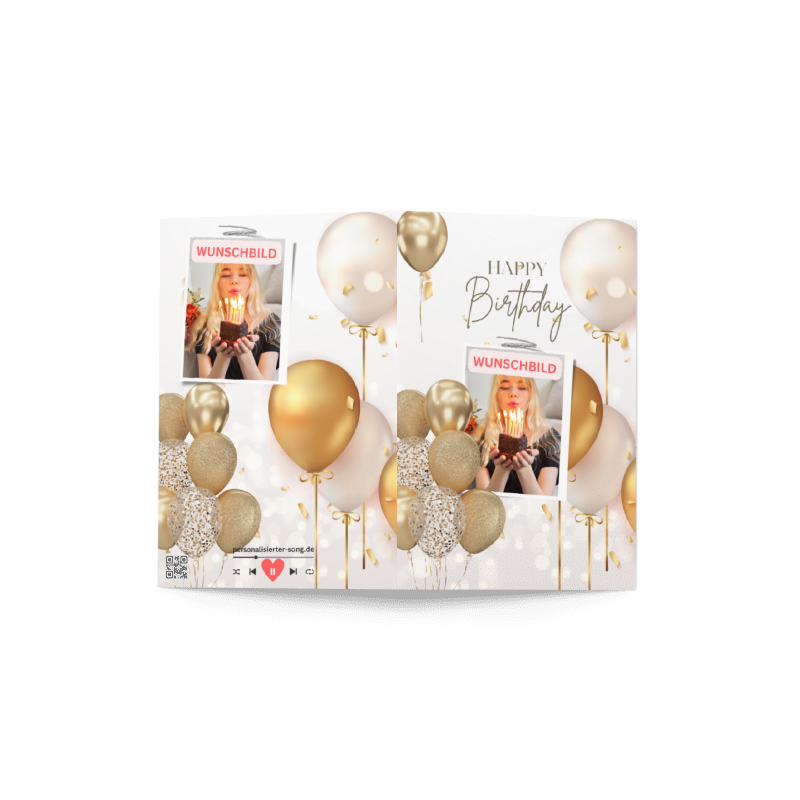 Persönliche Glückwunschkarte zum Geburtstag – mit eigenem Song, Wunschtext & Bildern - personalisiertes Geschenk