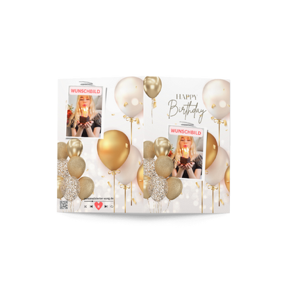 Persönliche Glückwunschkarte zum Geburtstag – mit eigenem Song, Wunschtext & Bildern - personalisiertes Geschenk