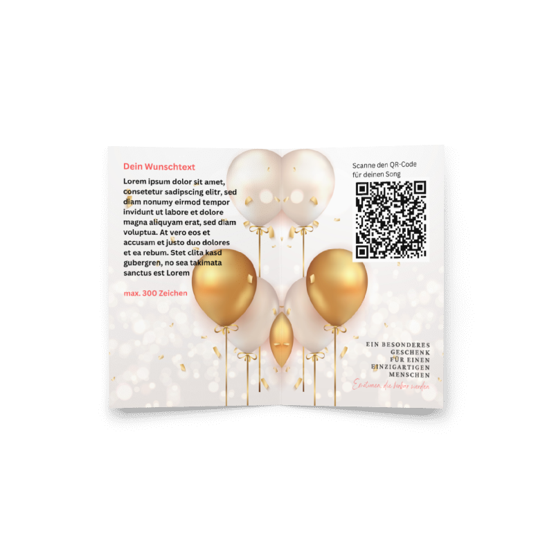 Persönliche Glückwunschkarte zum Geburtstag – mit eigenem Song, Wunschtext & Bildern - personalisiertes Geschenk
