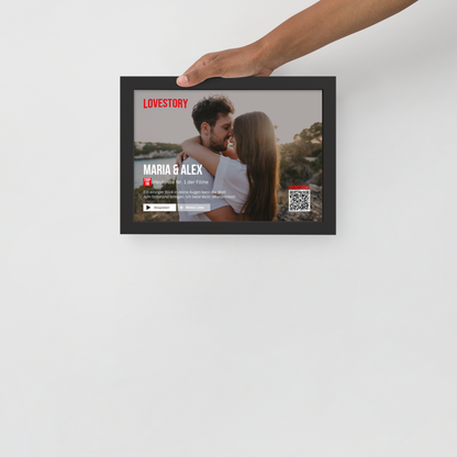Personalisierbares Poster Lovestory - mit persönlichem Song (Gerahmtes Poster) - personalisiertes Geschenk