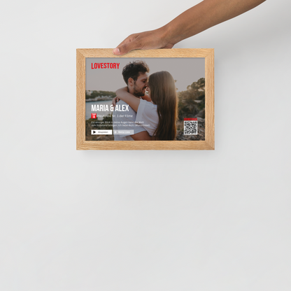 Personalisierbares Poster Lovestory - mit persönlichem Song (Gerahmtes Poster) - personalisiertes Geschenk