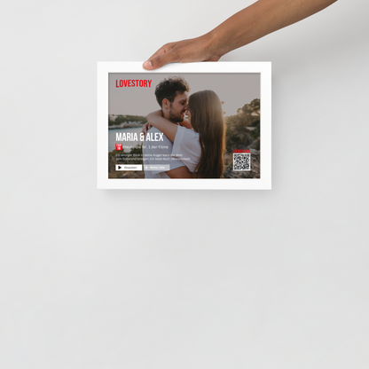 Personalisierbares Poster Lovestory - mit persönlichem Song (Gerahmtes Poster) - personalisiertes Geschenk