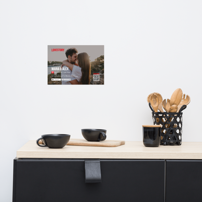 Personalisierbares Poster Lovestory - mit persönlichem Song (ohne Rahmen) - personalisiertes Geschenk