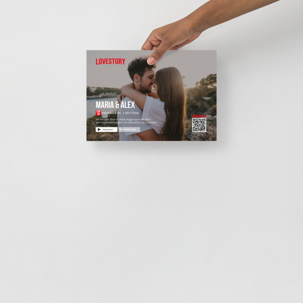 Personalisierbares Poster Lovestory - mit persönlichem Song (ohne Rahmen) - personalisiertes Geschenk