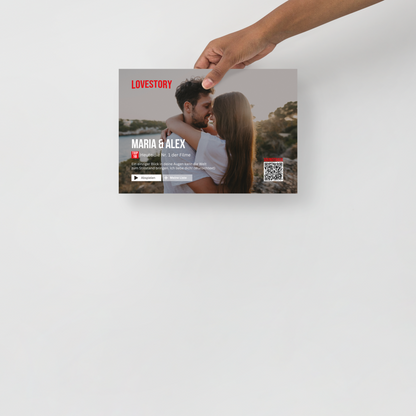 Personalisierbares Poster Lovestory - mit persönlichem Song (ohne Rahmen) - personalisiertes Geschenk