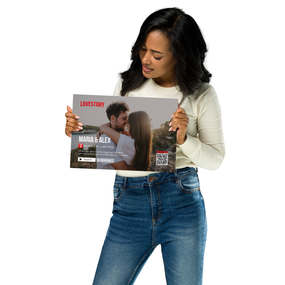 Personalisierbares Poster Lovestory - mit persönlichem Song (ohne Rahmen) - personalisiertes Geschenk