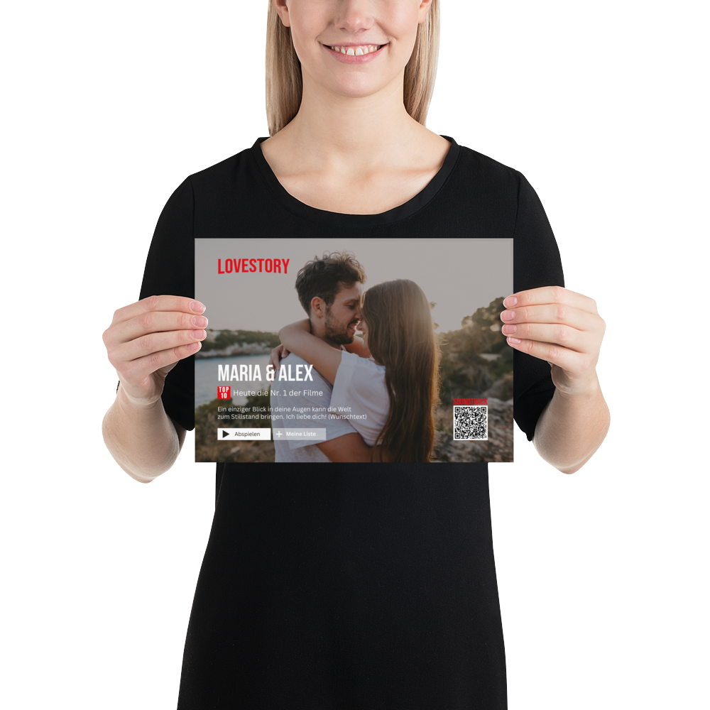 Personalisierbares Poster Lovestory - mit persönlichem Song (ohne Rahmen) - personalisiertes Geschenk