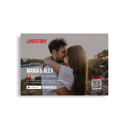 Digitales personalisierbares Poster Lovestory zum selber Drucker mit persönlichem Song - personalisiertes Geschenk