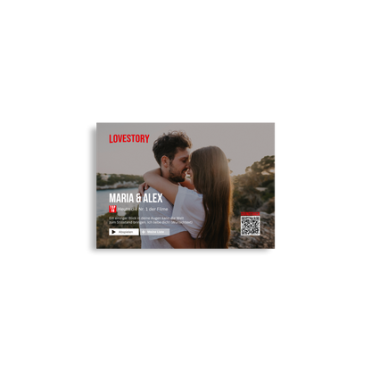 Digitales personalisierbares Poster Lovestory zum selber Drucker mit persönlichem Song - personalisiertes Geschenk